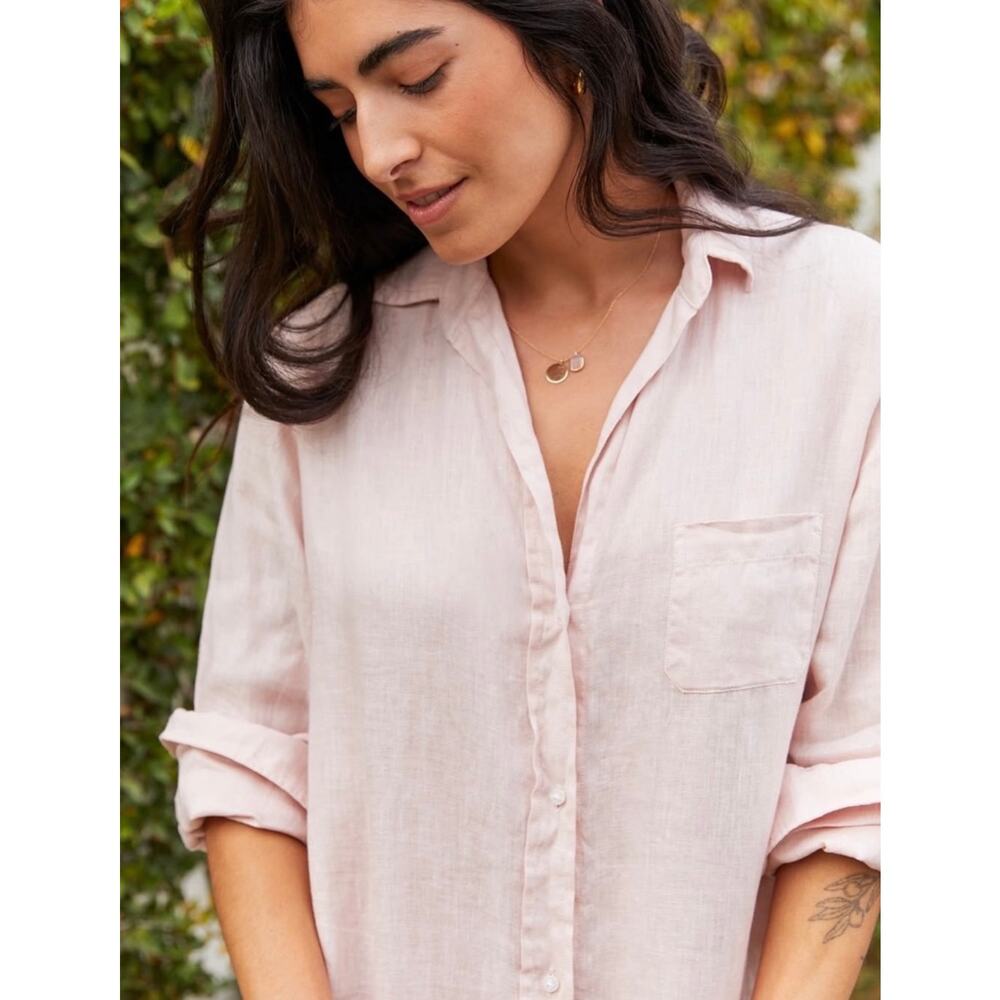 Grayson Womens The Hero Button Up Shirt Size 03 Pink 100% Cotton Long Sleeve